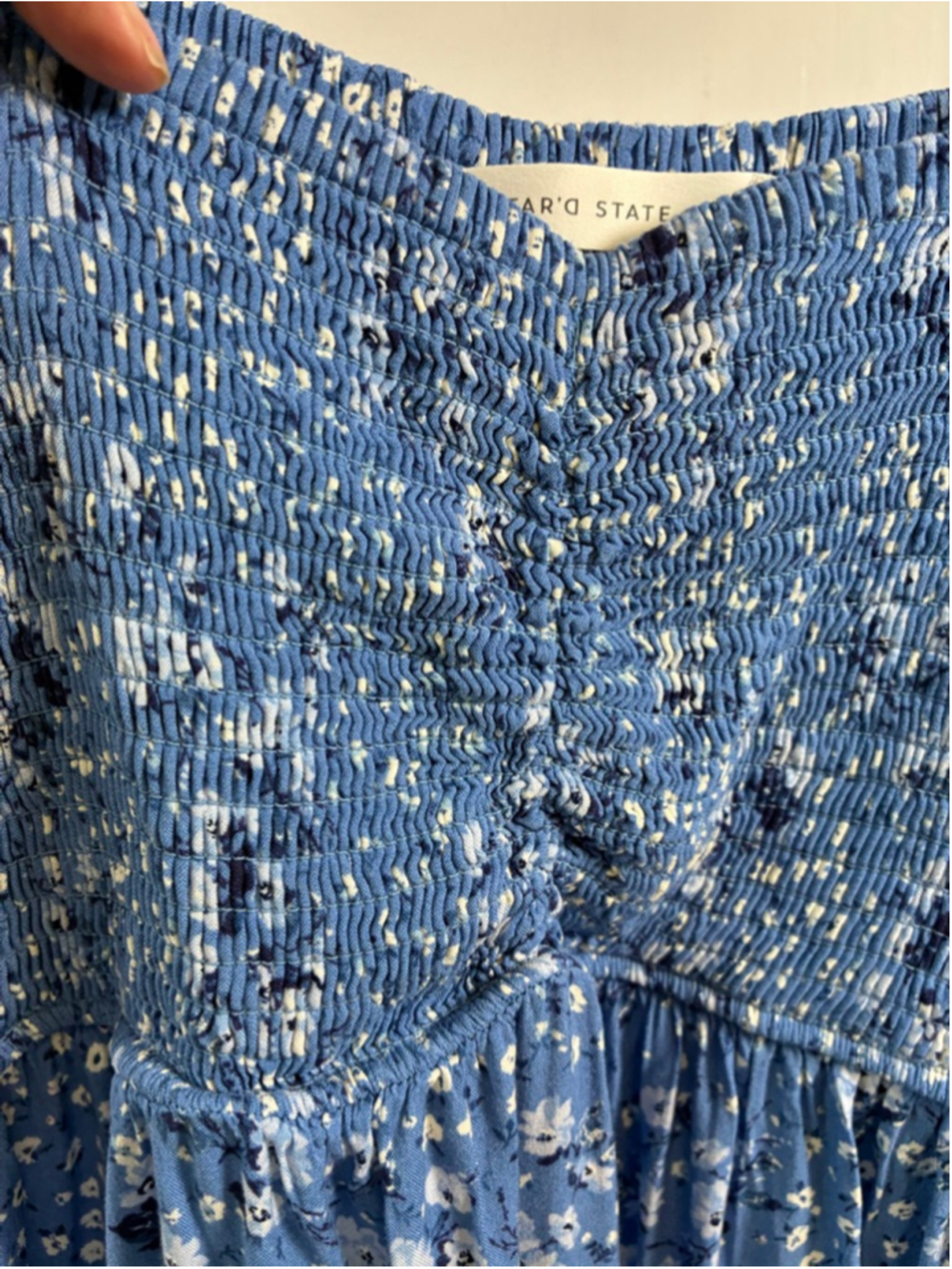 Altar’d State Peasant Floral Mini Dress in Blue Size XL - Picture 3 of 7